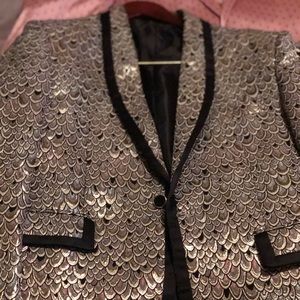Silver formal blazer slim cut. Size 42